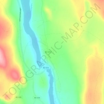 Jockfall topographic map, elevation, terrain