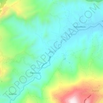 Ρίζα topographic map, elevation, terrain