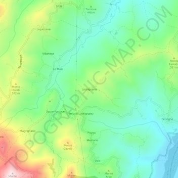 Lodrignano topographic map, elevation, terrain