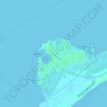 Ocracoke topographic map, elevation, terrain