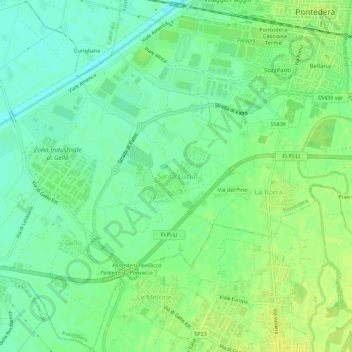 Santa Lucia topographic map, elevation, terrain