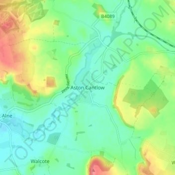 Aston Cantlow topographic map, elevation, terrain