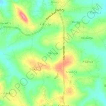 Nkonge topographic map, elevation, terrain