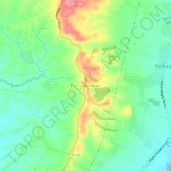 Panugnawan topographic map, elevation, terrain