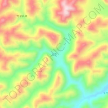 龙潭 topographic map, elevation, terrain
