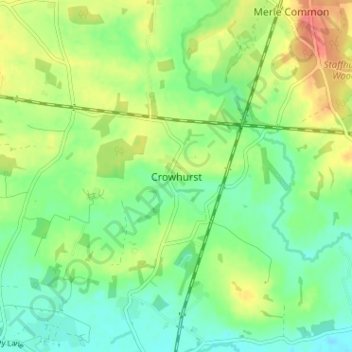 Crowhurst topographic map, elevation, terrain