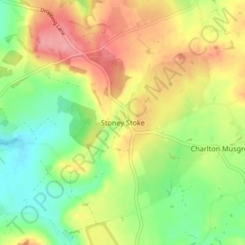 Stoney Stoke topographic map, elevation, terrain