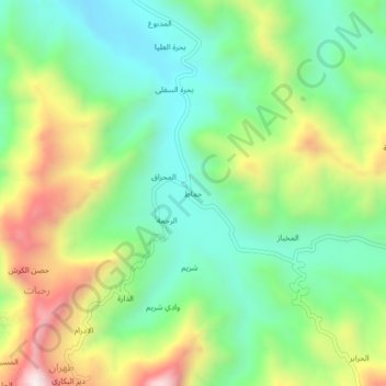 Hamat topographic map, elevation, terrain