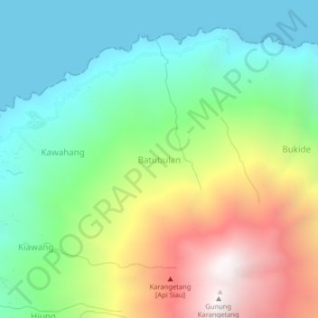 Batubulan topographic map, elevation, terrain