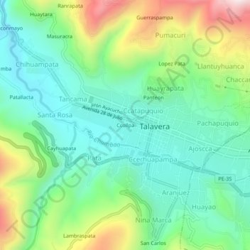 Ccollpa topographic map, elevation, terrain