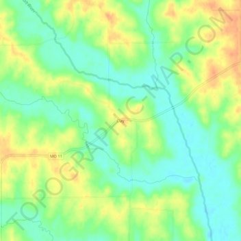 Clay topographic map, elevation, terrain