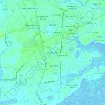 Westchester topographic map, elevation, terrain