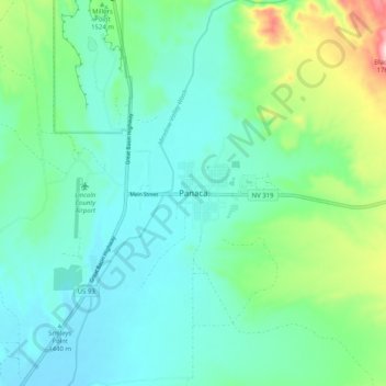 Panaca topographic map, elevation, terrain