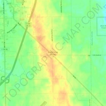 Maple Grove Corners topographic map, elevation, terrain