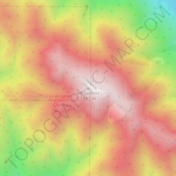 Mt Lukens topographic map, elevation, terrain