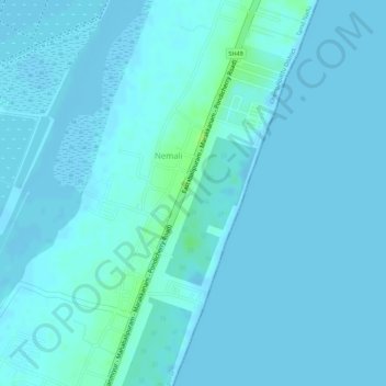 ECR Beach View point topographic map, elevation, terrain