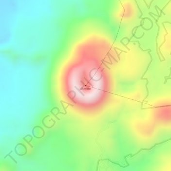 El Jorullo. topographic map, elevation, terrain