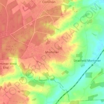 Mortimer topographic map, elevation, terrain