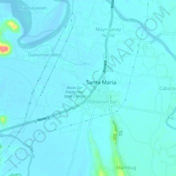 Poblacion Norte topographic map, elevation, terrain