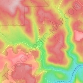 Pottersdale topographic map, elevation, terrain