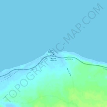 Faro Punta Gallinas topographic map, elevation, terrain