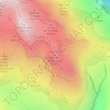 Punta de las Olas topographic map, elevation, terrain