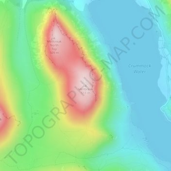 Mellbreak topographic map, elevation, terrain