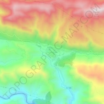 Dos Aguas topographic map, elevation, terrain