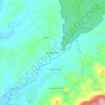 Maxial topographic map, elevation, terrain