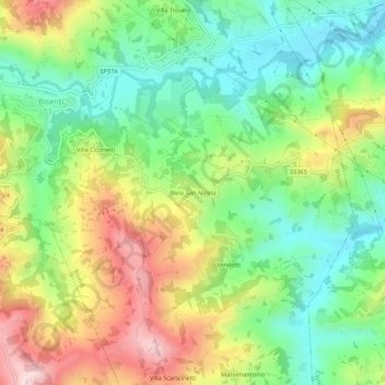 Bivio San Nicola topographic map, elevation, terrain