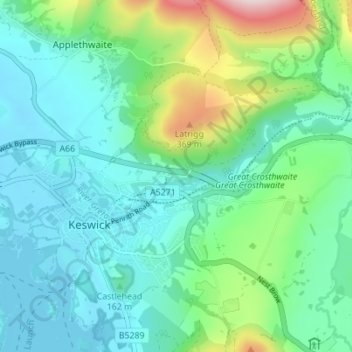 Old Windlebrowe topographic map, elevation, terrain