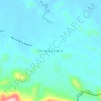 Kampung Mongkos topographic map, elevation, terrain