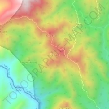 Balepe topographic map, elevation, terrain