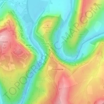 Symonds Yat Rock topographic map, elevation, terrain