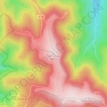 Le Portalet topographic map, elevation, terrain