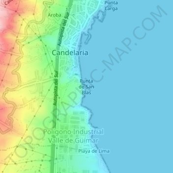 Punta de San Blas topographic map, elevation, terrain