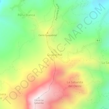 Guayabital topographic map, elevation, terrain