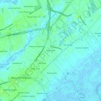 Moss Park topographic map, elevation, terrain