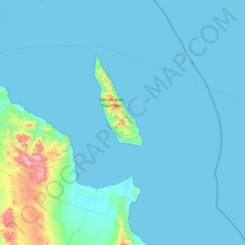 Isla Cerralvo topographic map, elevation, terrain