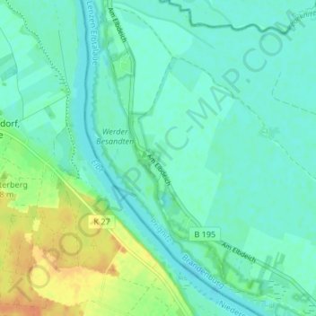 Besandten topographic map, elevation, terrain