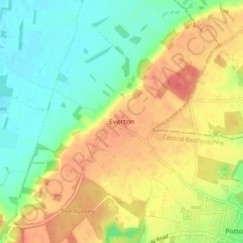 Everton topographic map, elevation, terrain
