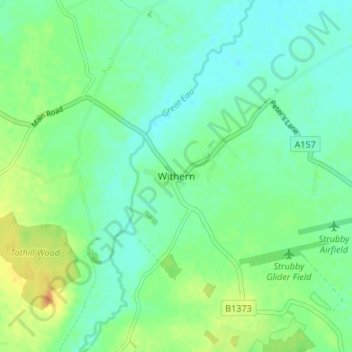 Withern topographic map, elevation, terrain