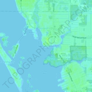 New Point Comfort topographic map, elevation, terrain