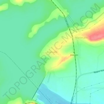 Alamatti topographic map, elevation, terrain