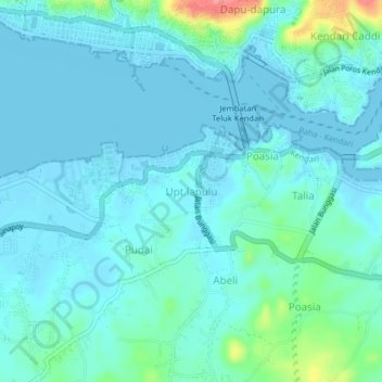 Upt.lapulu topographic map, elevation, terrain