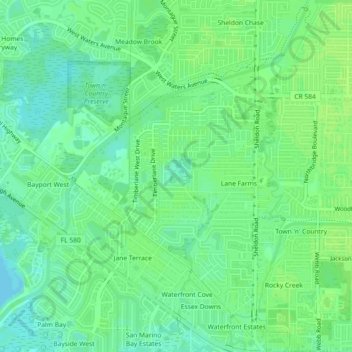 Hamilton Park topographic map, elevation, terrain