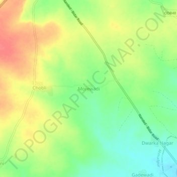 Morewadi topographic map, elevation, terrain