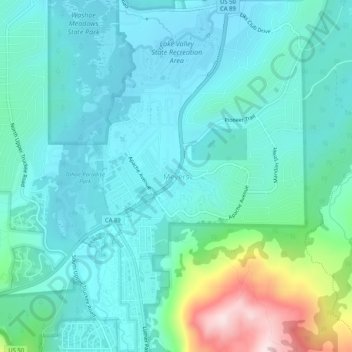 Meyers topographic map, elevation, terrain