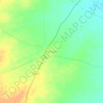 Harugeri topographic map, elevation, terrain