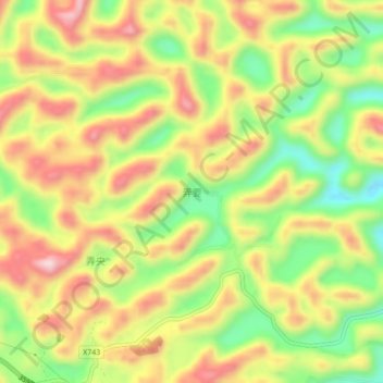 Nongyao topographic map, elevation, terrain